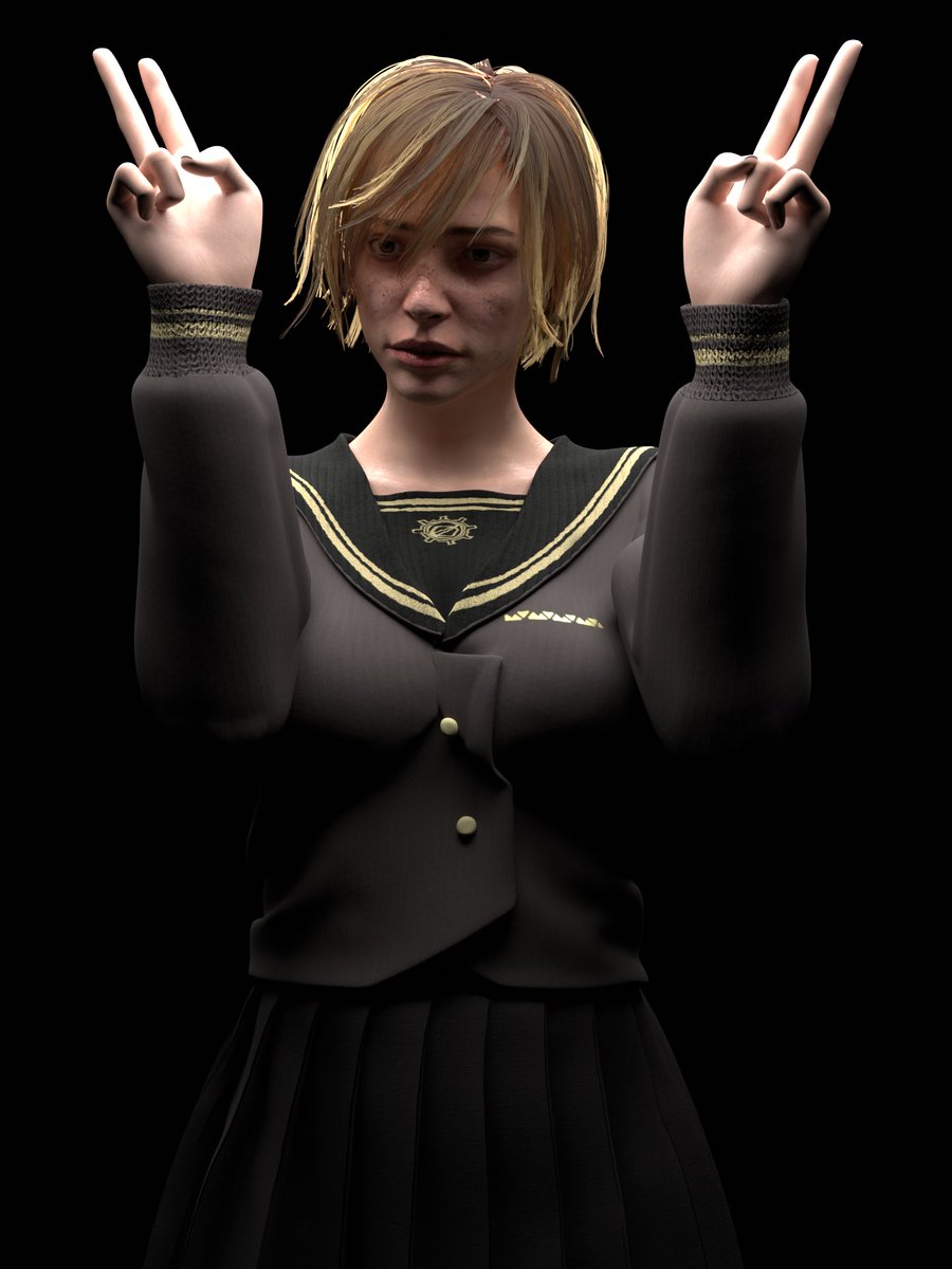 RiotsRegiment2's tweet photo. Cheryl Mason. Cheryl makes her first appearance! I had a banger idea, but it didn't pan out. Imma keep working though. #DeadbyDaylight #DeadbyDaylightfanart #nsfwart #3Dartist #SILENTHILL #CherylMason #Blender3d #blenderart https://t.co/E2oVCzgpcI