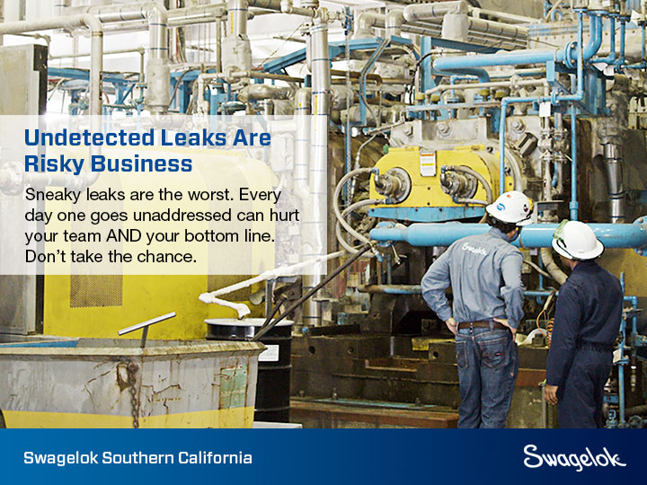 SwagelokSoCal's tweet image. What's   your pain point? Leaks, loss of production, design complications? Take the   Swagelok Lead Challenge and let one of our field engineers help get you back   on track. #FieldEngineer #Swagelok #SwagelokSoCal #LeakChallenge bit.ly/tw-leakchallen…