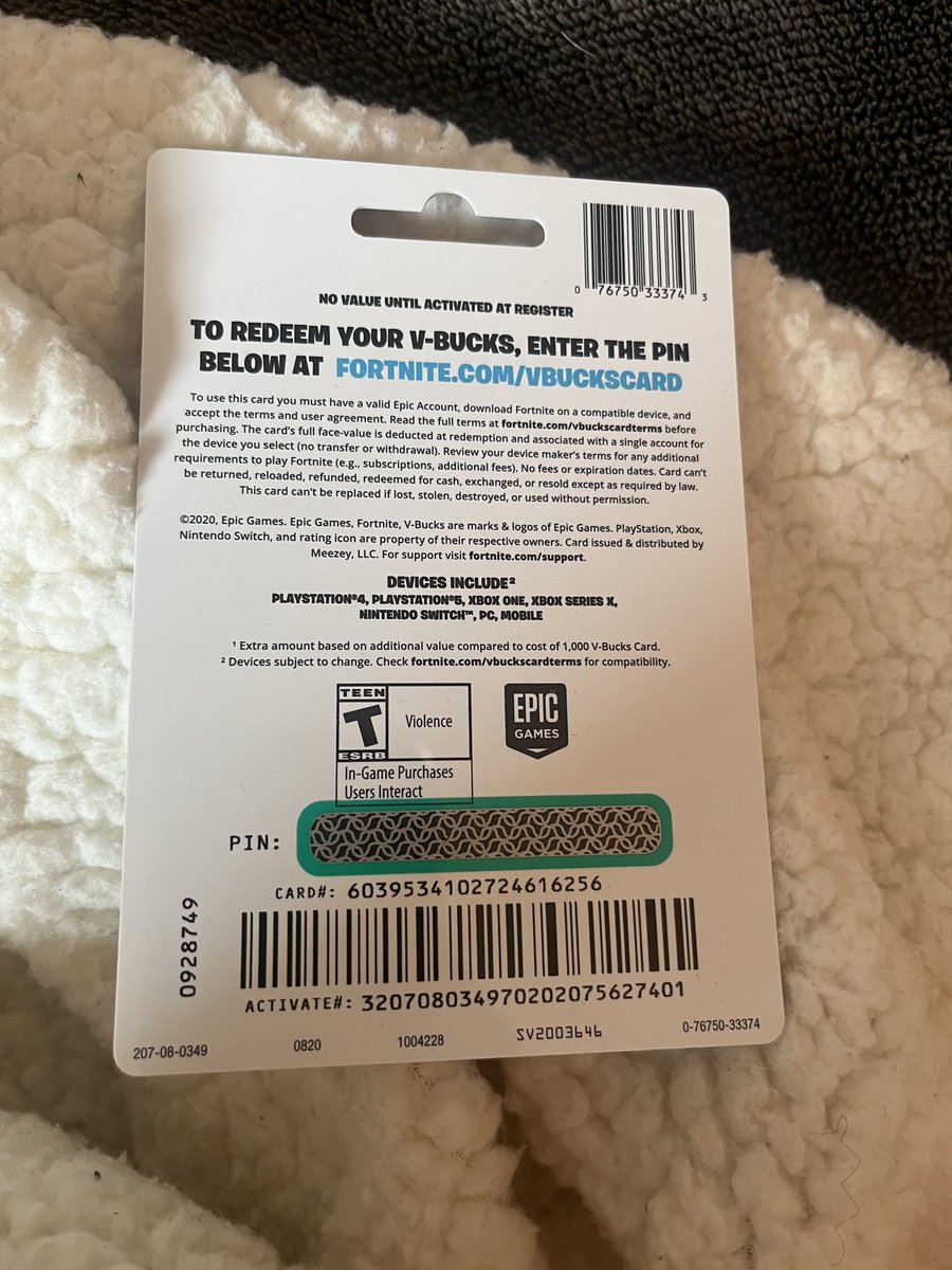 SELLING THIS $20 FORTNITE CARD FOR $15 PAYPAL/CASHAPP 
DM OR CMMT IF INTERESTED