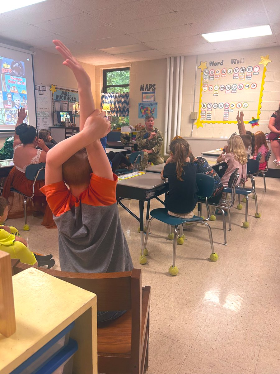 We had some great guests for career day! A favorite was our own Mrs. Stuart’s husband, Mr. Stuart, a special forces soldier! Thanks to all who came out to discuss careers with the students!