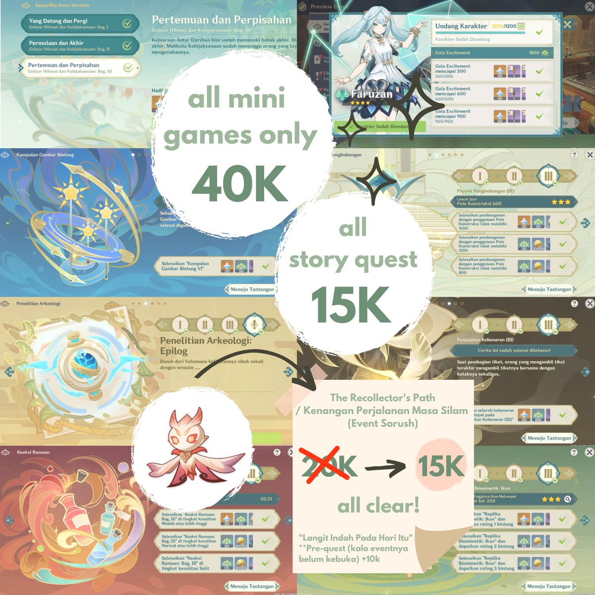 —— ˚✧ SPECIAL PROMO!

Karena besok udah end, Gui mau kasih promo joki event gebyar hikmat kebijaksanaan / a parade of providence all clear 50k only nih! Dan event sorush 15k all clear. Speedrun kelar dalam waktu 2 jam lebih aja &amp; dapet bonus daily/mats loh! ( *•̀ᴗ•́*)✨️