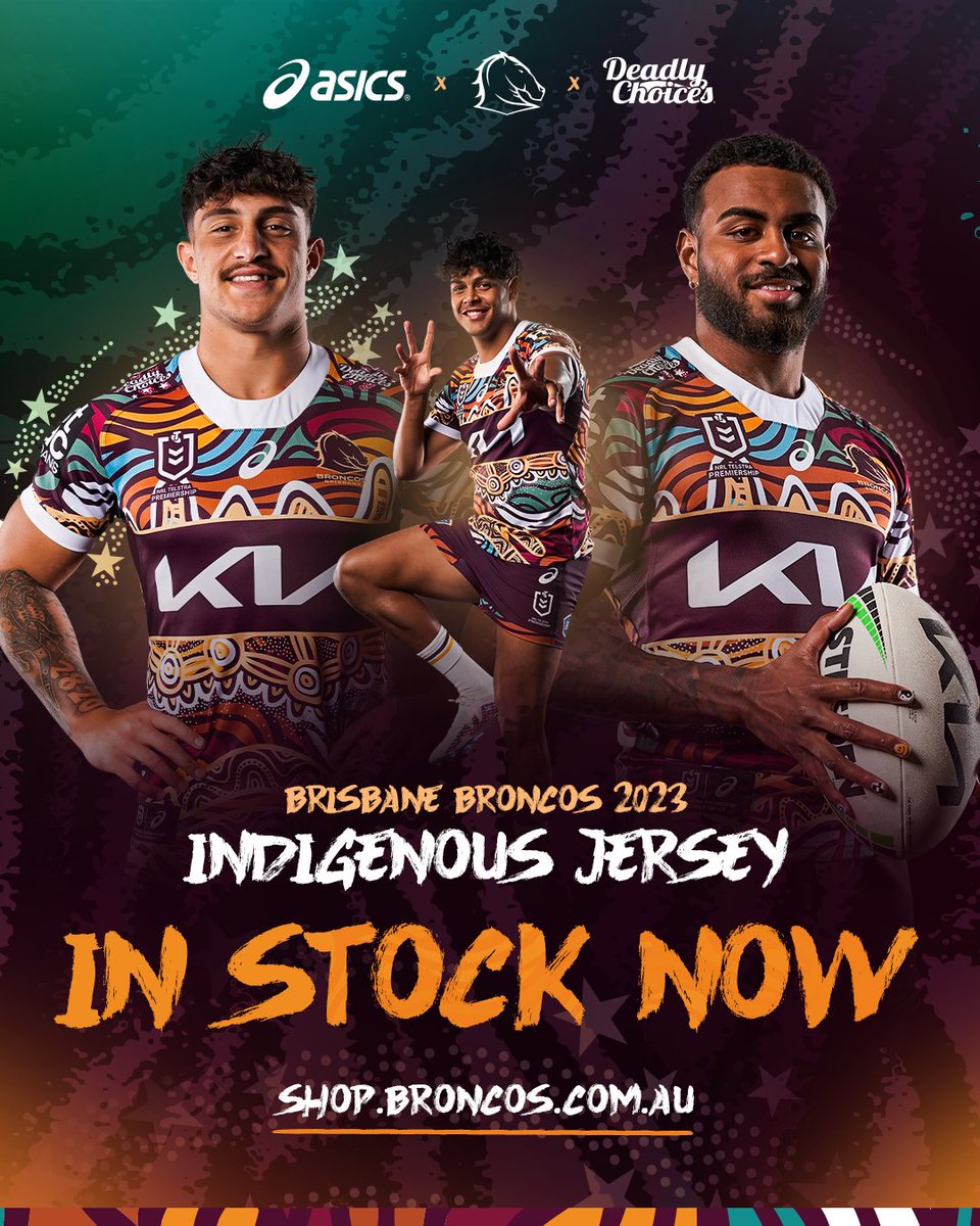 Brisbane Broncos (@brisbanebroncos) on Twitter photo Introducing our <a href="/ASICSaustralia/">ASICS Australia</a> 2023 Indigenous Jersey 🖤💛❤️💚💙🩶
Designed by Casey Coolwell-Fisher, the jersey is inspired by the journey of our young leaders and the importance of connecting with their culture and communities 🫶
Shop now 👉 bit.ly/3NYwPNv Introducing our <a href="/ASICSaustralia/">ASICS Australia</a> 2023 Indigenous Jersey 🖤💛❤️💚💙🩶
Designed by Casey Coolwell-Fisher, the jersey is inspired by the journey of our young leaders and the importance of connecting with their culture and communities 🫶
Shop now 👉 bit.ly/3NYwPNv