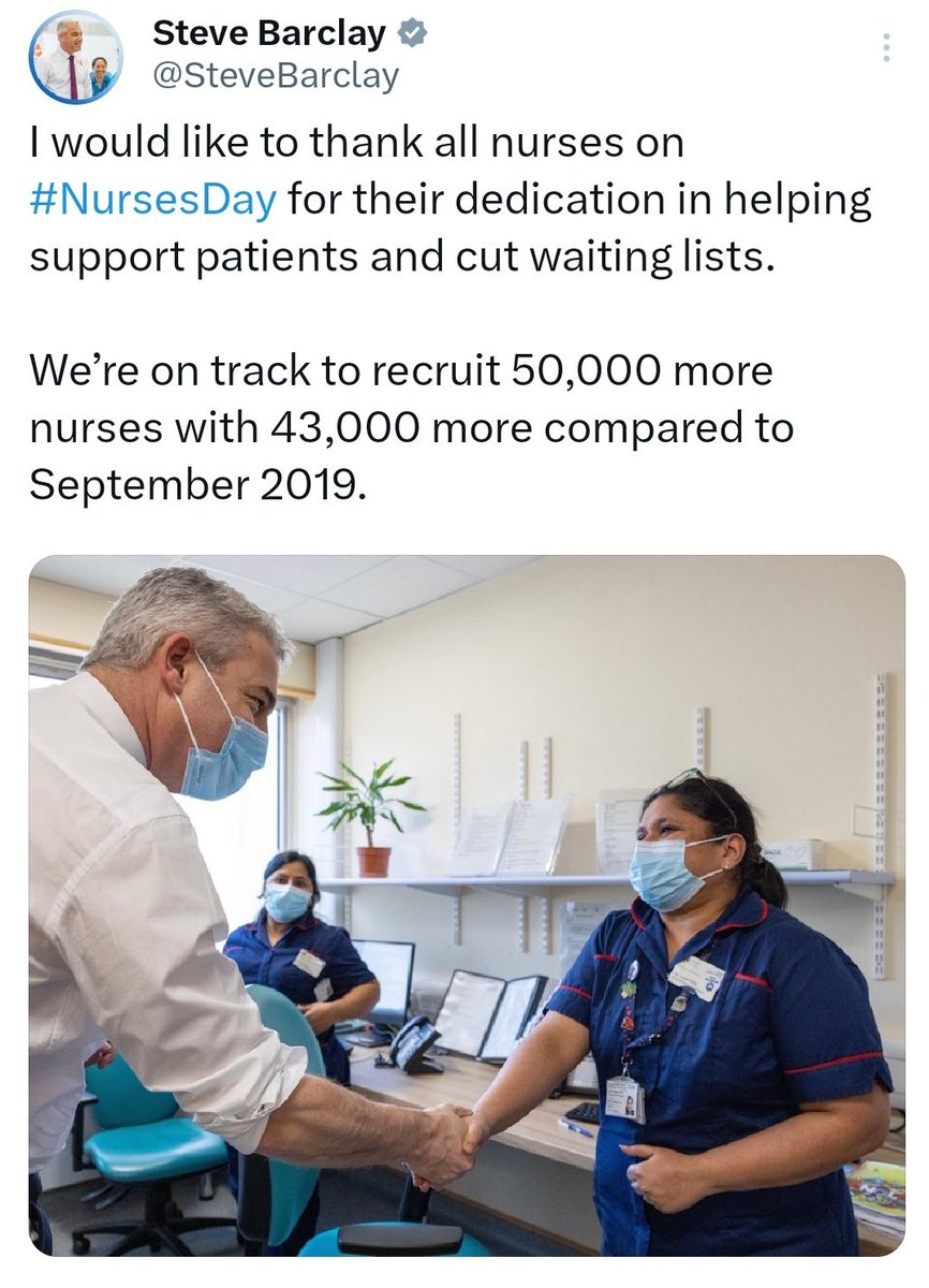 Heccles94's tweet photo. Litterally how dare you @SteveBarclay 

Steve and his government are literally the biggest threat to nursing and the NHS this country has ever seen.

The cheek of it. 

Retweet and comment to send a message to this corrupt anti-NHS government

#SOSNHS https://t.co/iLn13h2Kbf