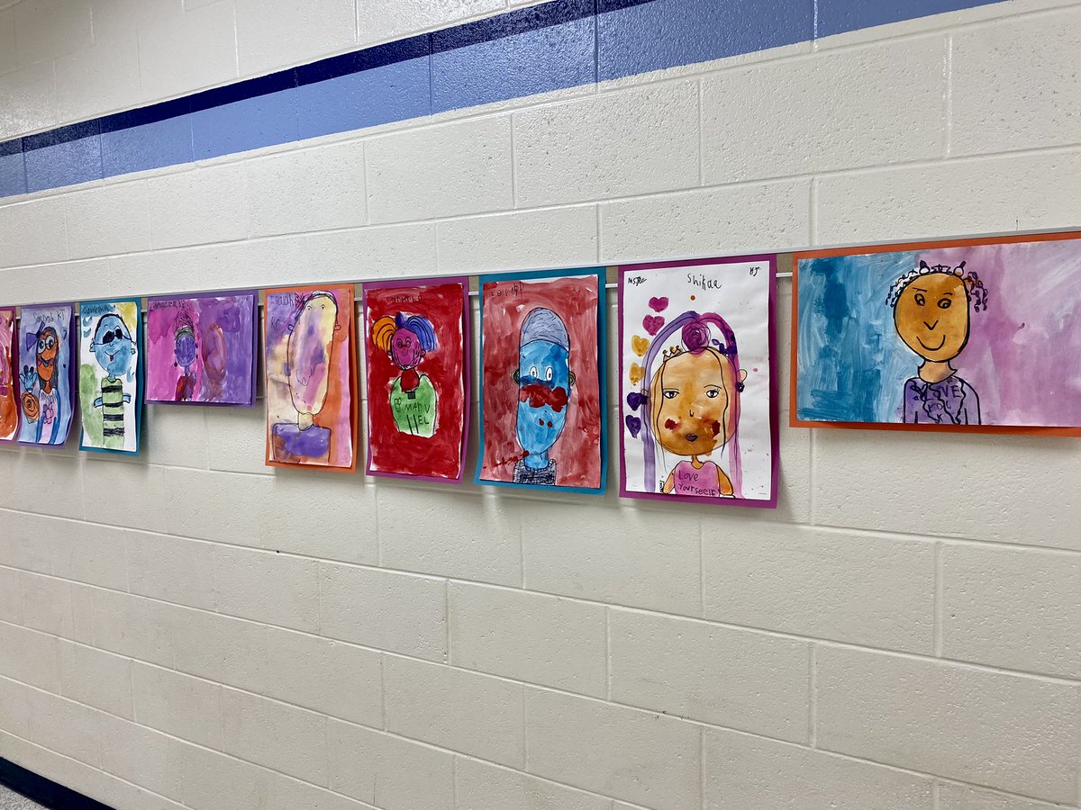 Kindergarten did a great job with these colorful self-portraits inspired by author and artist Todd Parr!