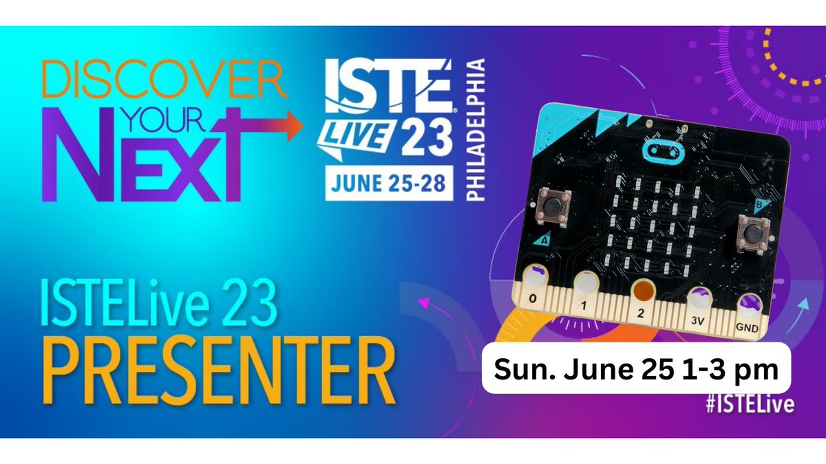 Excited to be part of a team of #microbitChampion presenting at #ISTE23! Check out our playground, Playful Computing with @microbit_edu, on Sunday afternoon of @ISTE! See you in Philly! #microbit #iste #computing #edtech