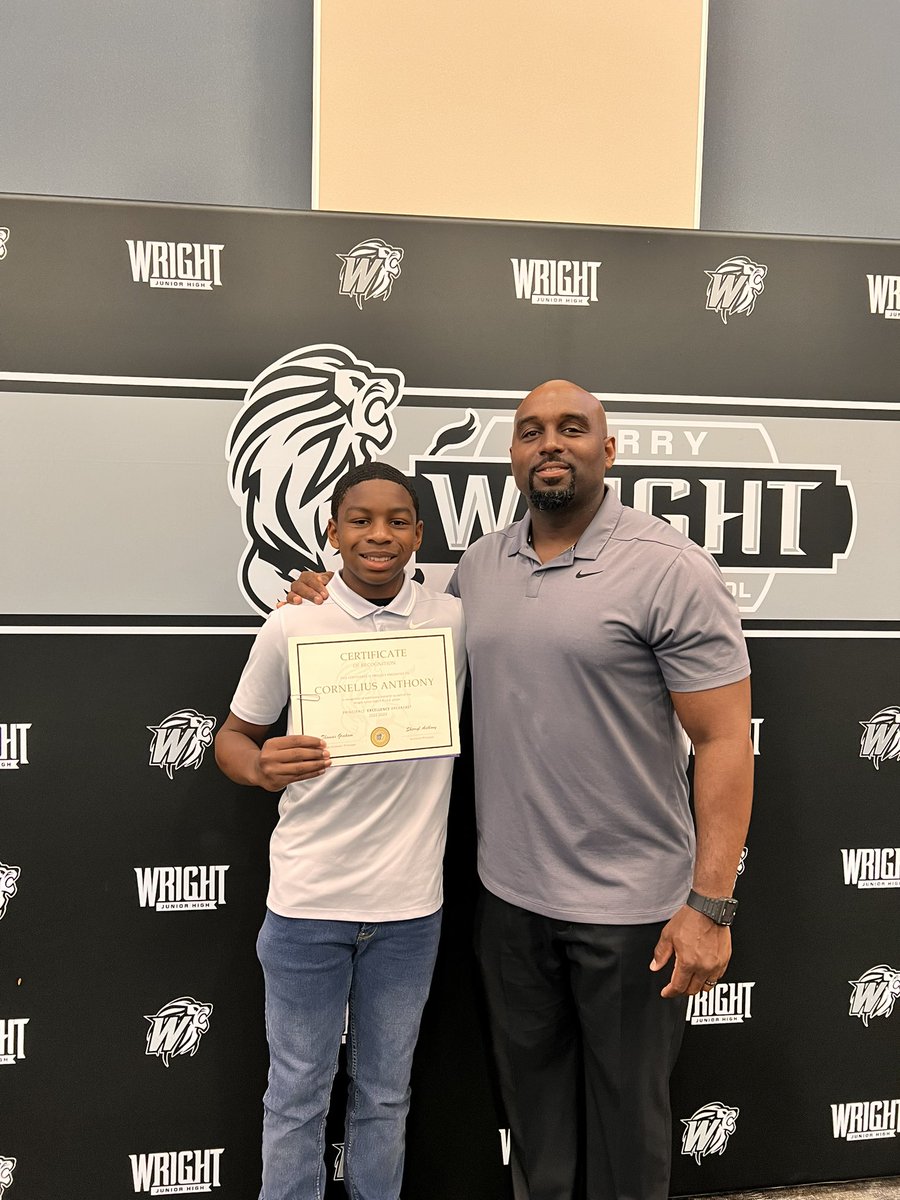 coachanthony46's tweet photo. So proud of my son Champ Anthony! He was recognized today for exhibiting the pillar of “EXCELLENCE!” @WJHLionSports . Love you son and so proud to be your dad!
Way to be the 1%‼️
#RefuseToBeREGULAR https://t.co/Cfao8TMzkB