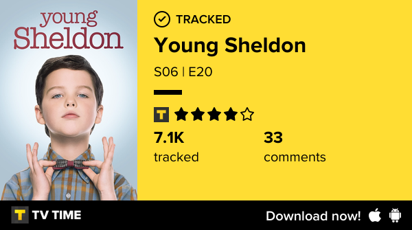IMaxit7's tweet photo. I've just watched episode S06 | E20 of Young Sheldon! https://t.co/iAMccMu95G #tvtime https://t.co/UOXSbyzwwV