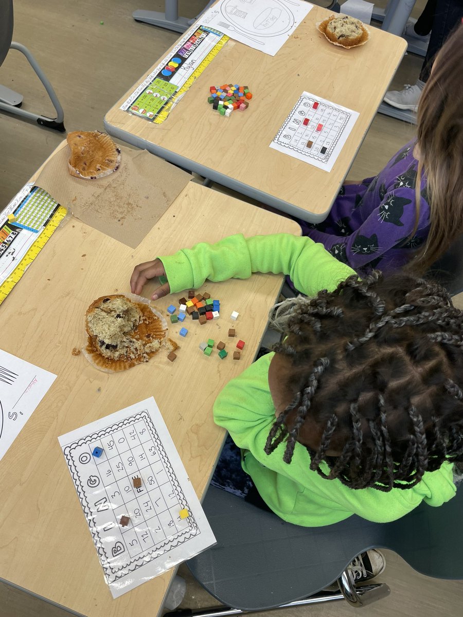 ThomsonSchool's tweet photo. This morning consisted of Muffins and Math! Students (and staff) had a blast mixing things up this morning and working with other Tigers! @RegPublicSchool https://t.co/JpTSAsUoTH