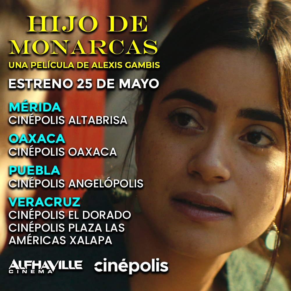 #HijoDeMonarcas 🦋 es el nuevo largometraje de @alexisgambis, protagonizado por @TenochHuerta. Una historia llena de metáforas sobre la migración y metamorfosis personal y espiritual. ¡Estreno 25 de mayo en tu sala @Cinepolis favorita! 🍿