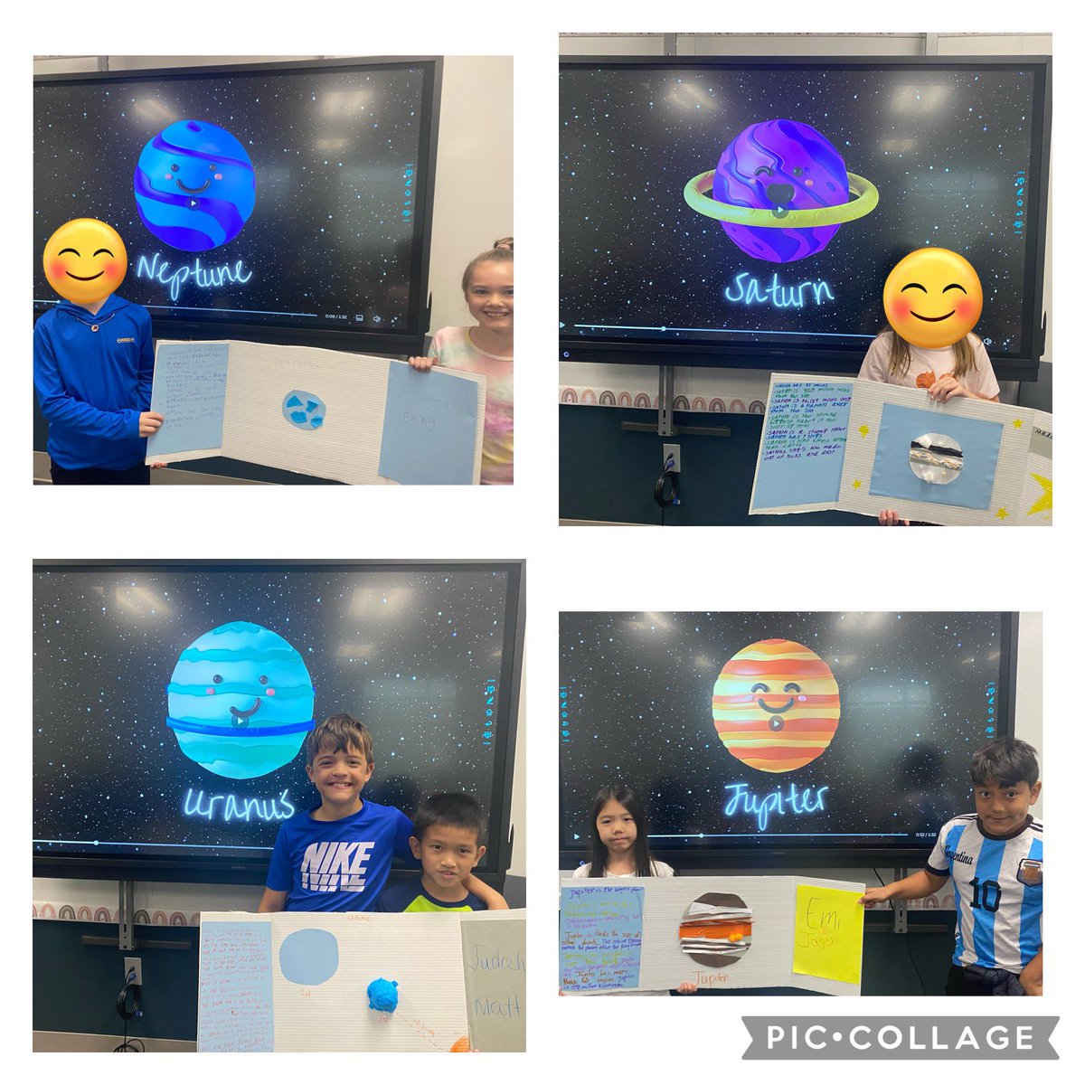 MrsKPirani's tweet photo. We researched, created and presented some really cool facts about the planets in our solar system. @canSTEM https://t.co/JggeFeoKJ8