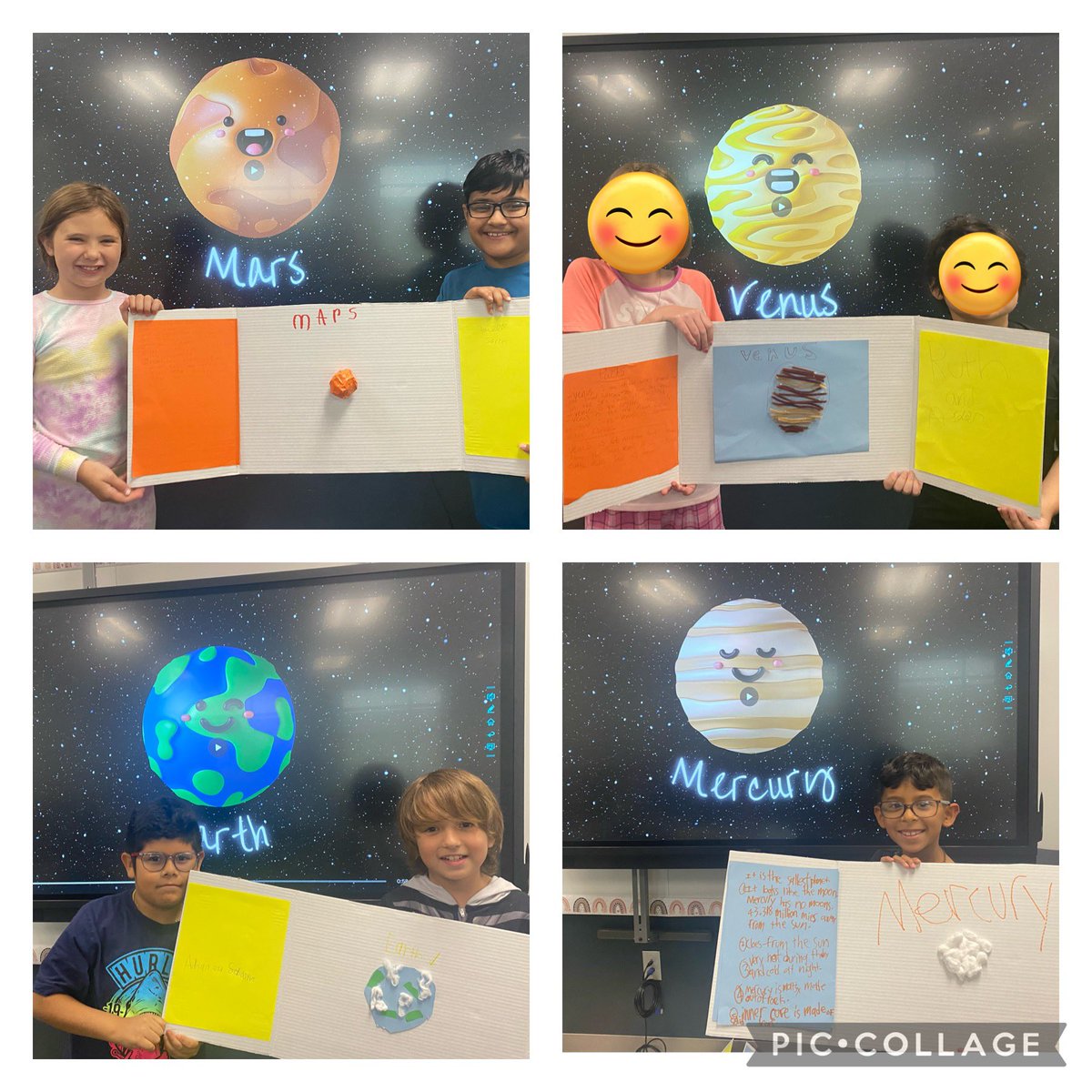 MrsKPirani's tweet photo. We researched, created and presented some really cool facts about the planets in our solar system. @canSTEM https://t.co/JggeFeoKJ8