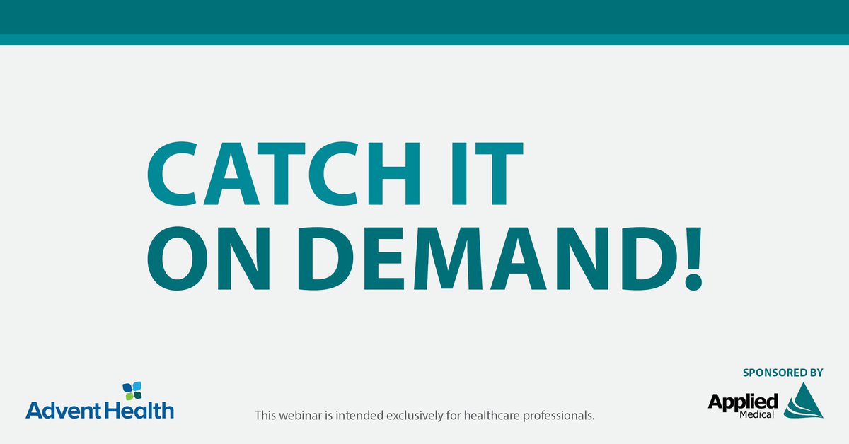 Thanks for joining in last week for the <a href="/AdventHealthMD/">AdventHealthMD</a> webinar, The Right Approach for the Left Colon! In case you missed it, catch it on demand here: tinyurl.com/2ab485fa
