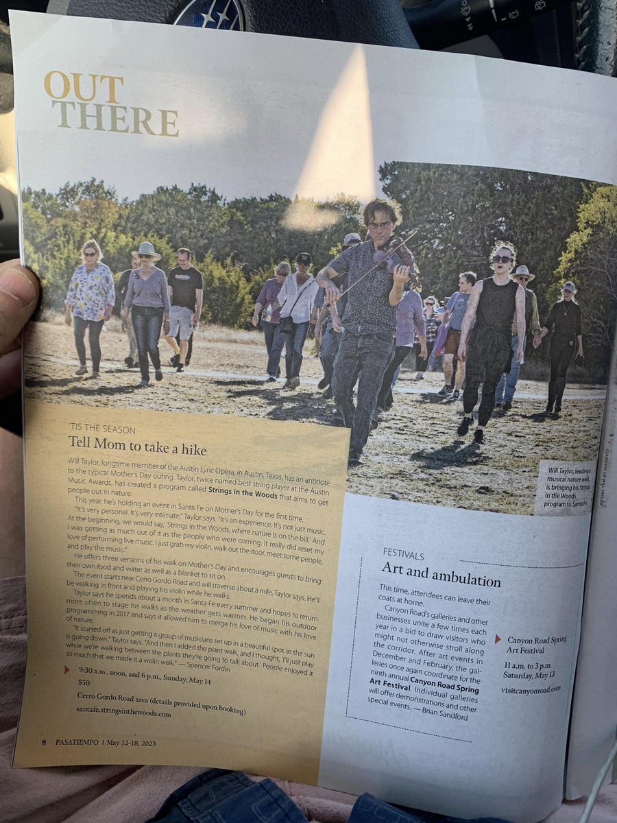 StringsEventMus's tweet image. Super grateful for The Santa Fe New Mexican newspaper that did a full page write up on Strings In The Woods today!!

See us on Mother’s Day

Austin 👉 austin.stringsinthewoods.com
Santa Fe 👉 santafe.stringsinthewoods.com 

#thingstodoinaustin #mothersday #livemusic