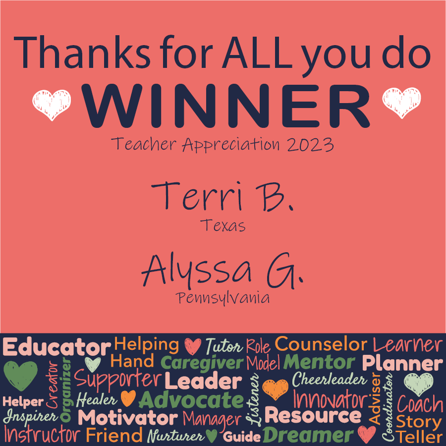 Farrell_Ins_Inc's tweet photo. Congrats to our final #TeacherAppreciationWeek winners! We said it once (or quite a few times), but we’ll say it again, #ThanksforALLyoudo! #teacherlove #thankyouteachers https://t.co/HverSlvgeL