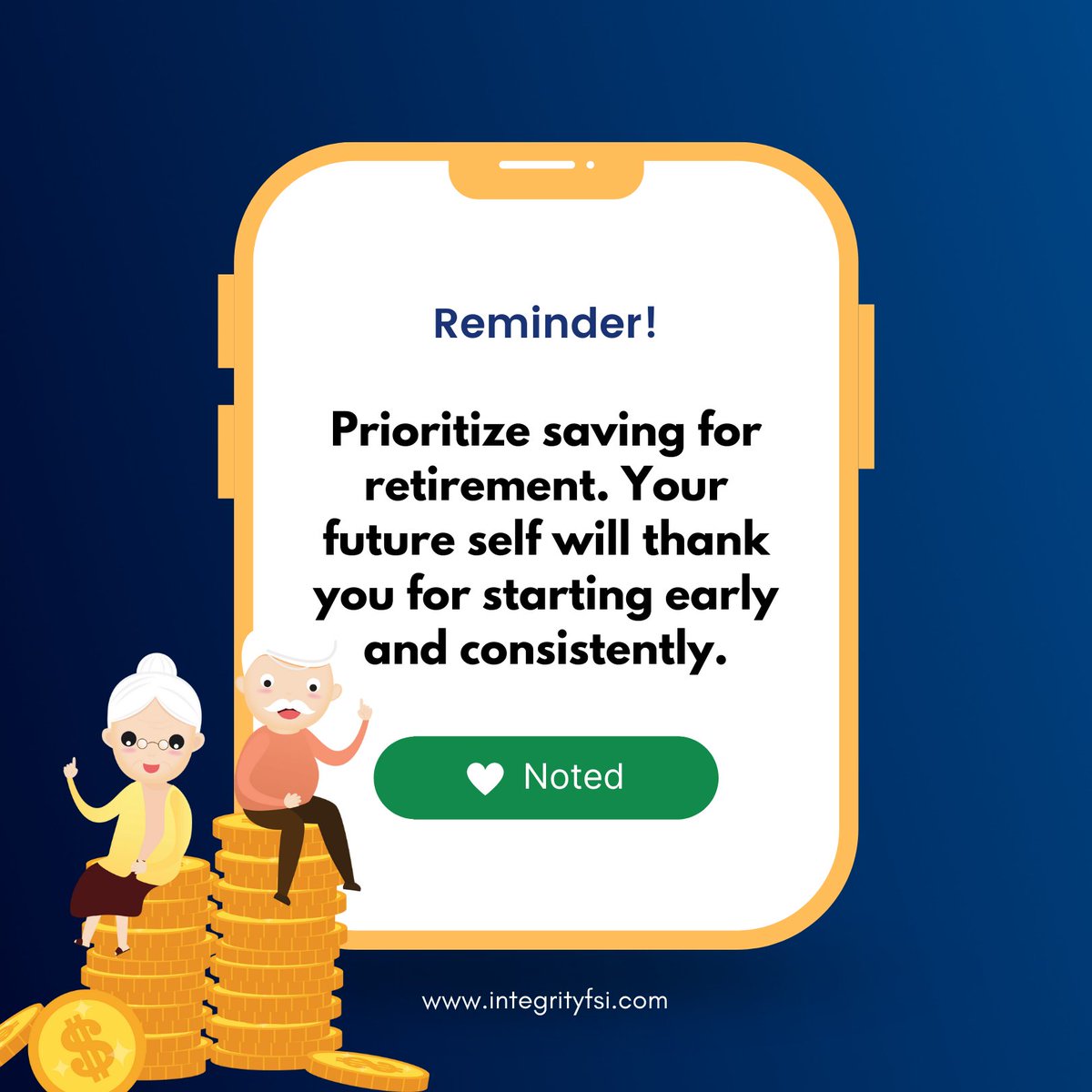 Don't delay, prioritize saving for retirement today. Your future self will thank you for the early and consistent efforts. Let's build a solid foundation for a financially secure tomorrow! 💪🔒

#RetirementSavings #StartEarly #SecureYourFuture  #FutureInvestments