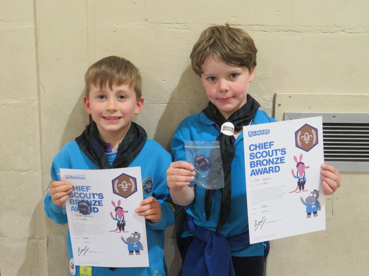 🎉👏🥉⚜| Congratulations to Adam and Tom who were presented with their Chief Scout's Bronze Award this evening. Bravo! #SkillsForLife