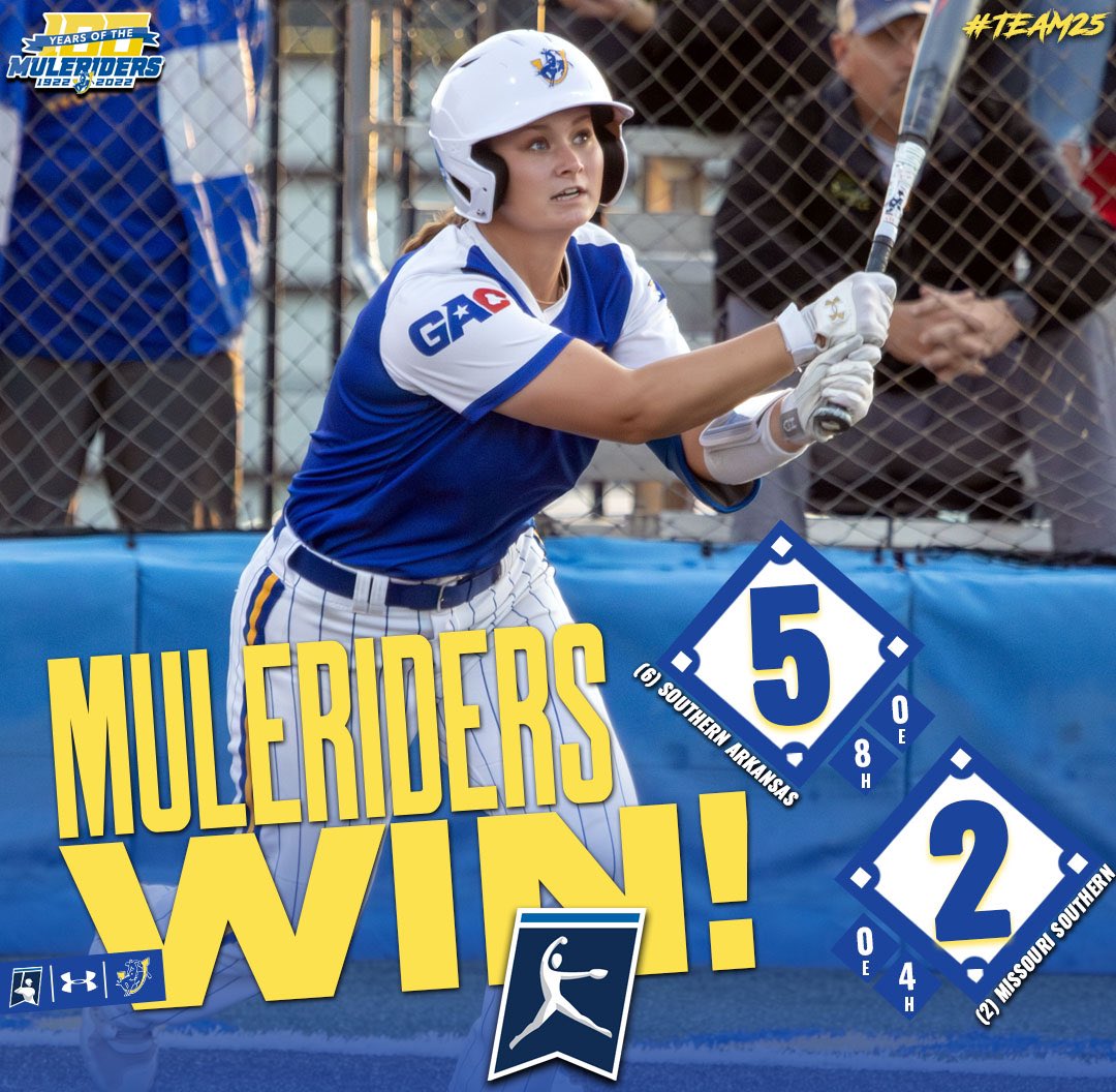 🚨💪🥎 𝑺𝒉𝒆 𝒉𝒂𝒅 🖐️ 𝒐𝒏 𝒊𝒕‼️

WALK-OFF WINNER FOR #team25💥

🔥King launches 3-run blast as Muleriders beat (2)/#13 Missouri Southern 5️⃣-2️⃣ to advance to Saturday’s 11 a.m. sub-regional final‼️

👊SAU hits 3️⃣ HRs &amp; uses 💪 circle work from Ward &amp; Thornhill

#GoMuleriders