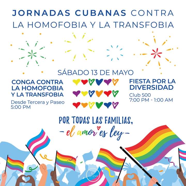 Este sábado desde La Habana nos vamos arroyando junto a la 🇨🇺🏳️‍🌈🏳️‍⚧️ Conga contra la Homofobia y la Transfobia. Voy a compartir con ustedes parte de las actividades que se están desarrollando en la XVI Jornadas Cubanas contra la Homofobia y la Transfobia. #ElAmorEsLey