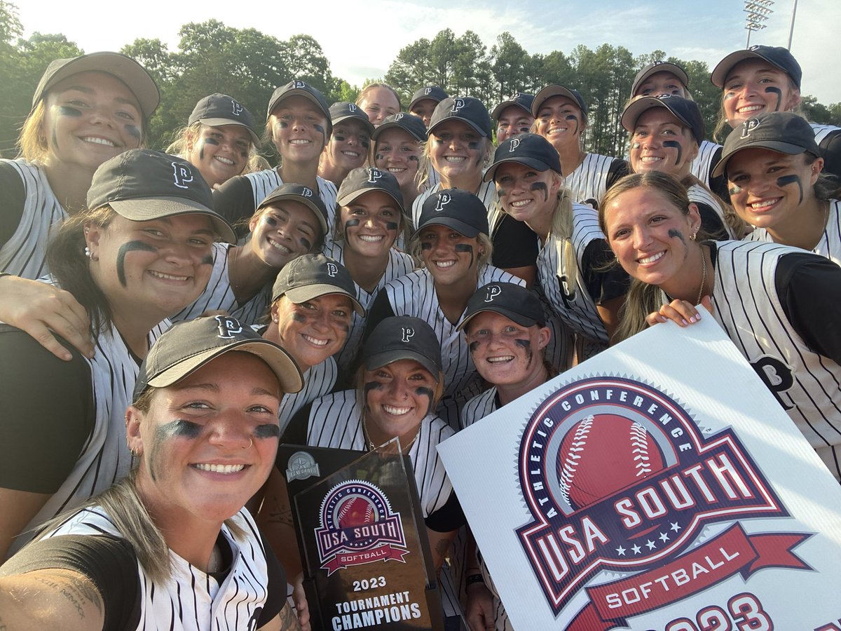 Selfie with the Trophy: <a href="/PfeifferSports/">Pfeiffer Athletics</a> Softball, 2023 #USASouth Champions. #selfiewithtrophy <a href="/Pfeiffer1885/">Pfeiffer University</a> <a href="/PfeifferSball/">PFEIFFER SOFTBALL</a>