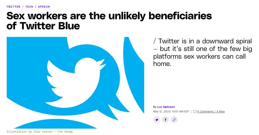 So....how are we feeling about this??? #twitterblue #sexwork #creators

buff.ly/3BlNsva