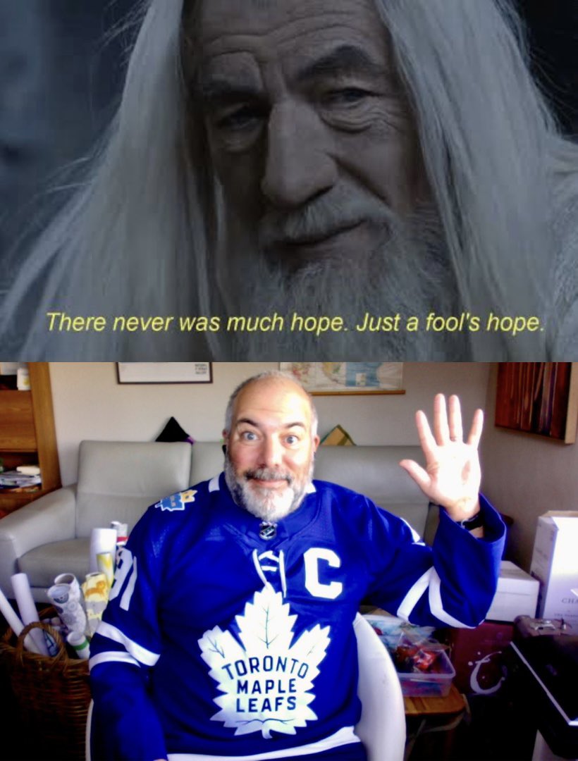 dhermolin's tweet photo. Game 5, round 2. Hands up fellow fools! 3 rounds and 11 wins to go. Go @mapleleafs go! 🖐🏼🍁🏒🙌🏼😃💙
#LeafsForever #StanleyCup #TMLTalk #SaveTheBeard #FoolsHope https://t.co/RN1gAhNl3w