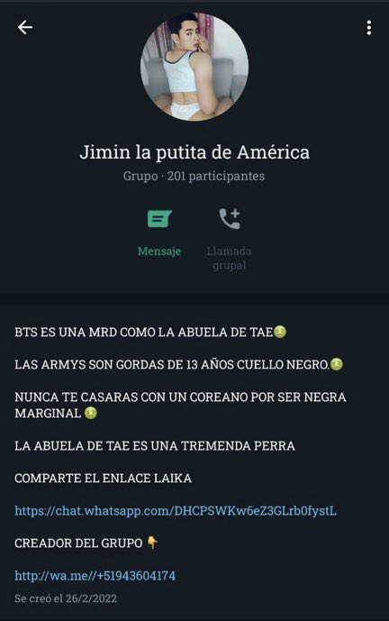 nochuxmochijk's tweet photo. ‼️URGENTE ‼️

Necesito que difundan y comienzan a reportar y denunciar este grupo, son haters de bt5, así que vayan a denunciar https://t.co/NQYlCdbnyU