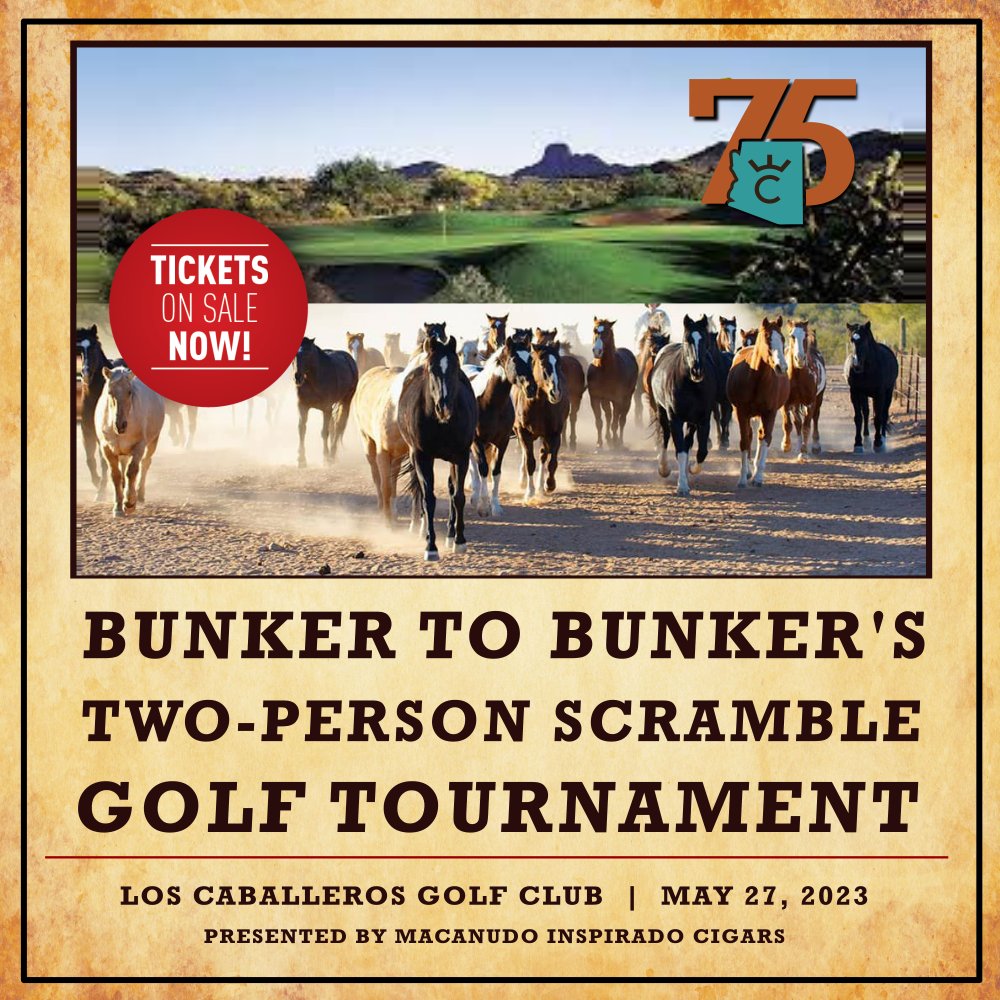 Play our Saturday, May 27, 2023 golf tournament at Los Caballeros Golf Club! Includes golf, BBQ lunch, competition holes, prizes. Register at ow.ly/Rcny50On8rh.

@RanchodelosCab #arizonagolf #golftournament #golf #charity #WickenburgAZ #WickenburgArizona