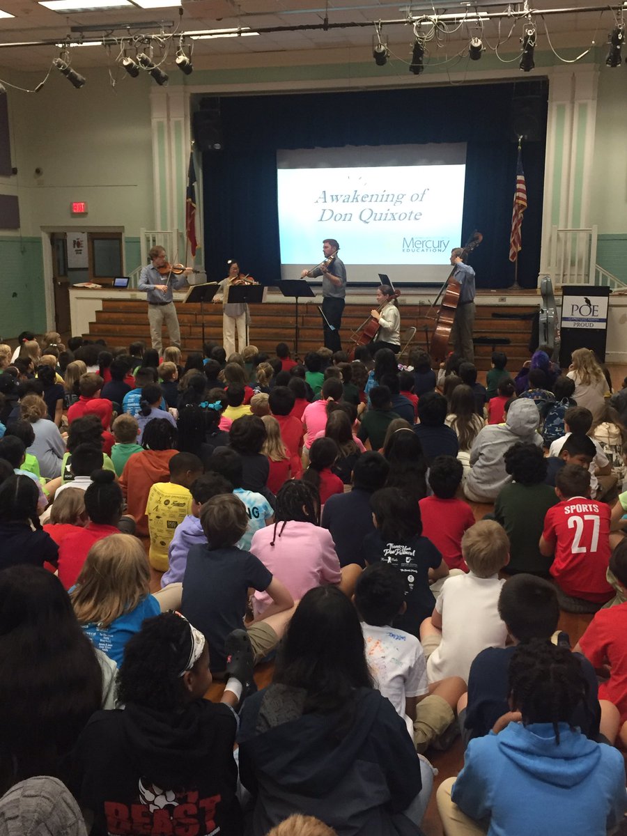 PoeElementary's tweet photo. Our friends from Mercury Orchestra performed for us this morning. They are always a musical and educational treat! @MercuryHouston @TeamHISD @MilonAngela @HISDElementary2 https://t.co/NbuqtivPJW