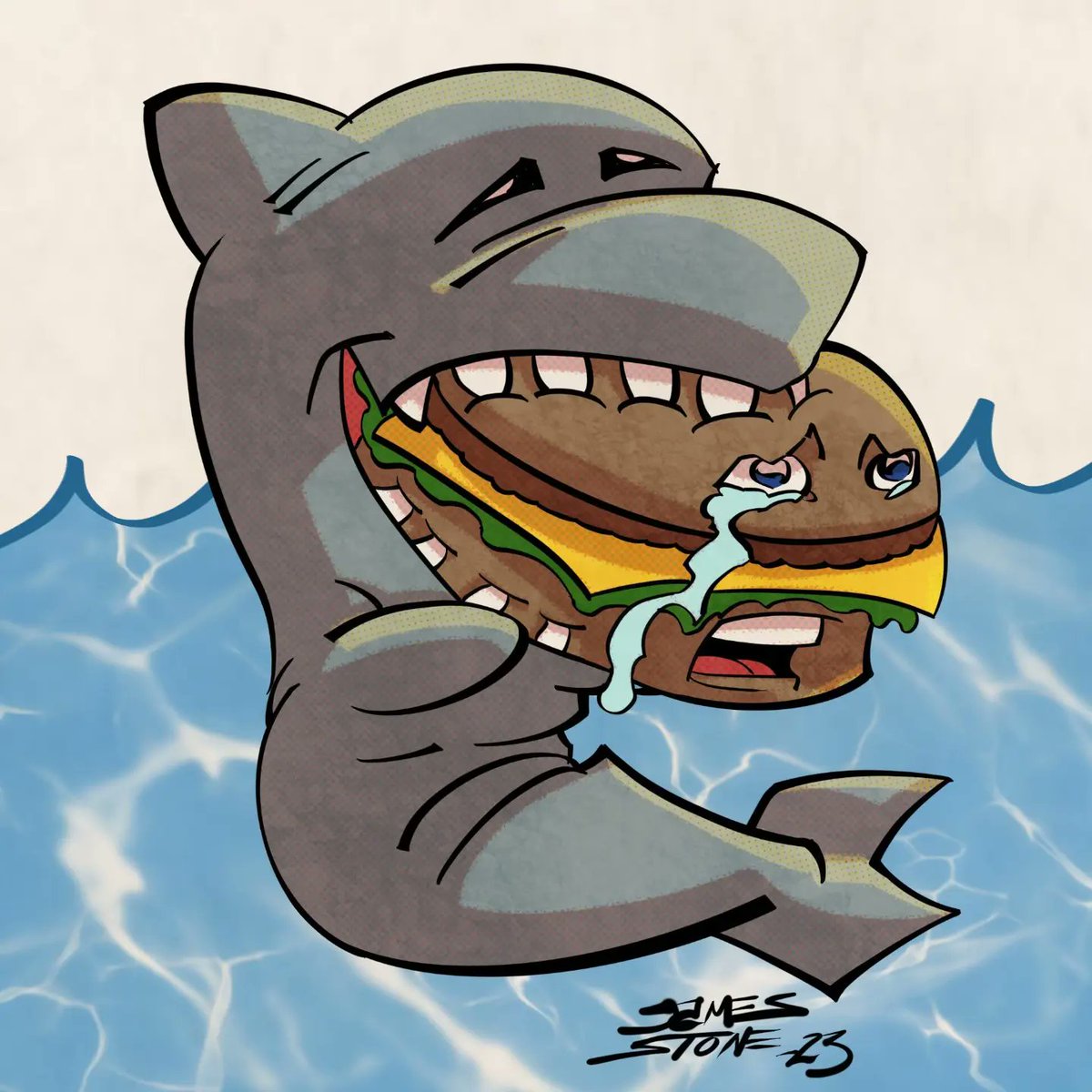 JamesLeeStone's tweet photo. Did some @Procreate #inks &amp; #colors on a couple of #Sketches from @iamcooleyART #LiveStream
https://t.co/lAZNOqG3fG
(👆Follow)
 #sketch #extravaganza #DogHotDog #SharkEatingABurger #SkyDivingChicken #ChatRequest https://t.co/s52LdnJHkW