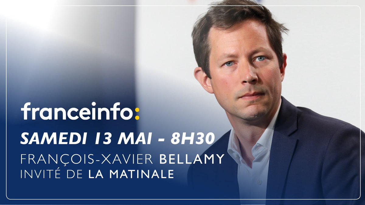 fxbellamy's tweet photo. 🎙 Invité de @neila et @LoSenechal dans la matinale de @franceinfo ce samedi 13 mai à 8h30.

À suivre en direct sur https://t.co/zjEQgUlSyc #8H30franceinfo https://t.co/C1iqPPtX4T