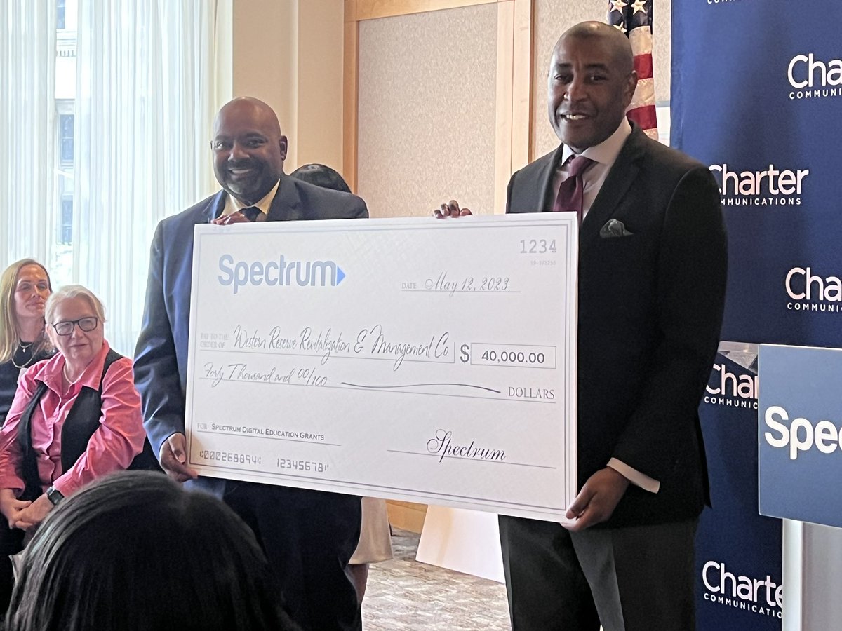 Today Spectrum awarded over $150,000 in grants to local organizations. Cuyahoga Metropolitan Housing Authority, 
Ashbury Senior Computer Community Center (ASC3), Seeds of Literacy, Greater Cleveland. Neighborhood Centers Assoc, Manna Foods &amp; Haven Homes. Thanks to all attendees.