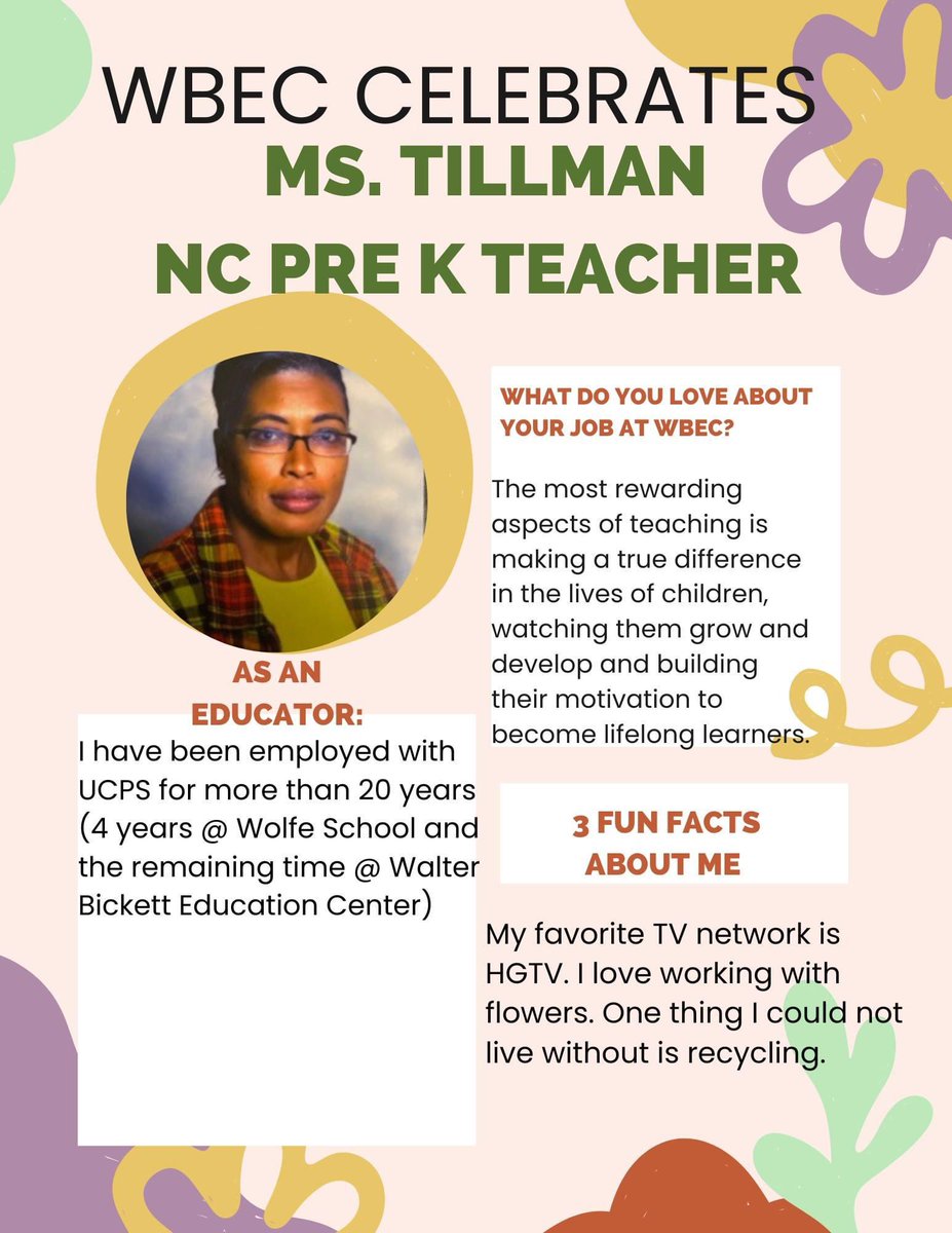 WalterBickettEC's tweet photo. We Celebrate Ms. Tillman in Honor of Teacher &amp; Staff Appreciation Week 2023 #WBECPreKRocks @AGHoulihan @Renee_McKinnon1 @PrincipalTMB3 https://t.co/PQOGPnL69B