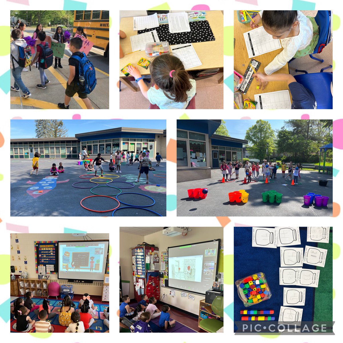 Math day at CSS! Our day was filled with math read alouds, grade level Math Bingo, estimation jar and math games. Our CSS Tigers took a math game home to teach and play with their families! Thank you to @DrJosephRicca @ReeEller for reading to our Tigers today! @CSSWPPTA