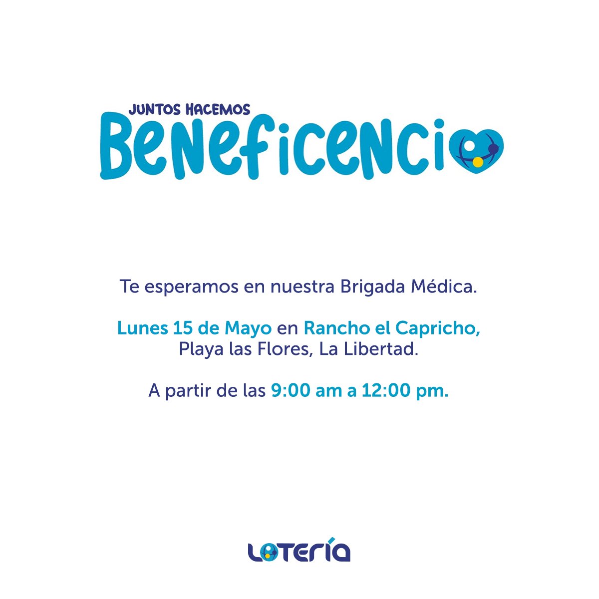 lanoticiasv's tweet photo. #Empresa | La @loteriasv invita a la brigada médica, donde se estarán realizando consultas y entrega de medicamentos de manera gratuita. Todo esto es posible gracias a la comercialización de nuestros productos #LOTRA, #LOTIN y #DALE. ¡Te esperamos! Lotería #LaQueMásVidasCambia #JuntosHacemosBeneficencia #JHB