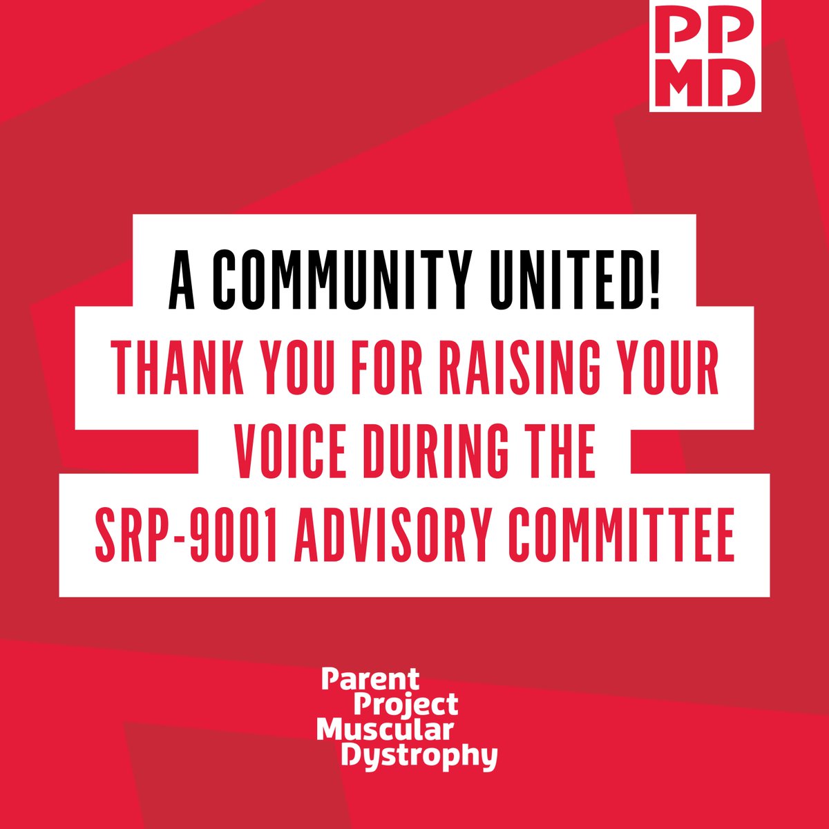 ParentProjectMD's tweet photo. Thank you to everyone who raised their voices today to deliver a clear message about the importance of #genetherapy and its relevance to treatments for #Duchenne. Our community stands ready to support the continuing progress on SRP-9001’s ongoing review: https://t.co/2vZDPm49Px https://t.co/6PJIHIbSZ8
