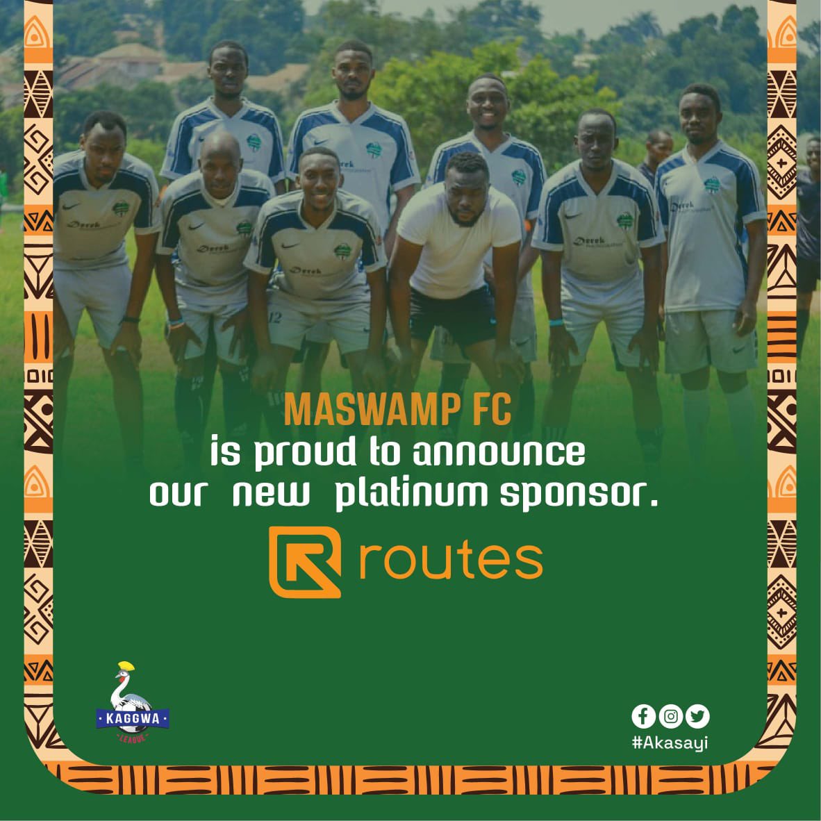 RoutesUg's tweet photo. We are very proud to announce that we are partnering with @Maswampfc for the 2023/2024 Kagwa League. 

#Kagwaleague23 https://t.co/DEL7YFwovh