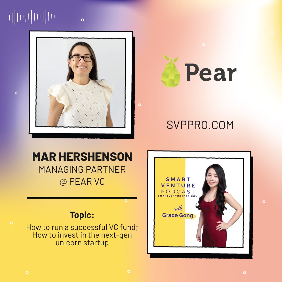 gracegongGG's tweet image. EP133 @pearvc&apos;s Founding Managing Partner, investor of @DoorDash, @MarHershenson 

🍿YouTube: bit.ly/3hqBAOT
🍎 Apple: apple.co/3d6bGea
🎤Spotify: spoti.fi/37ENiz9
💻Website: svppro.com
📰Newsletter: gracegong.beehiiv.com

#pearvc #VC…