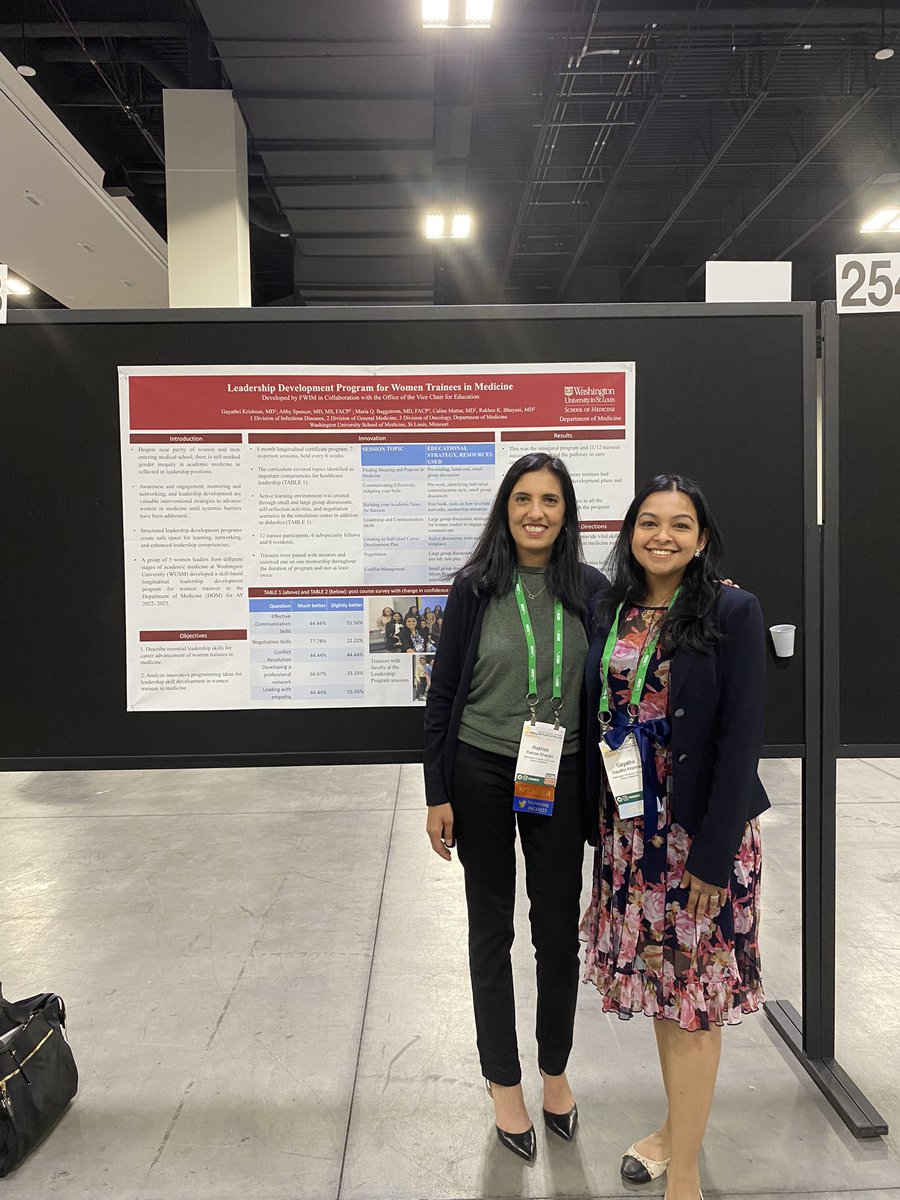 RakheeBhayaniMD's tweet photo. It’s been so rewarding working with &amp; mentoring @gayathriIDdoc!!! 

She was instrumental in creating our new #FWIM trainee leadership development program and is now presenting a poster on it at #SGIM23!!!

#SupportIsAVerb #WomenInMedicine #MedEd https://t.co/X9jisCBum2
