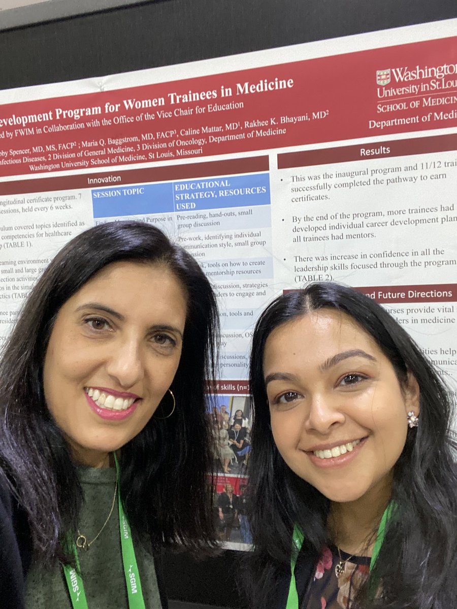 RakheeBhayaniMD's tweet photo. It’s been so rewarding working with &amp; mentoring @gayathriIDdoc!!! 

She was instrumental in creating our new #FWIM trainee leadership development program and is now presenting a poster on it at #SGIM23!!!

#SupportIsAVerb #WomenInMedicine #MedEd https://t.co/X9jisCBum2
