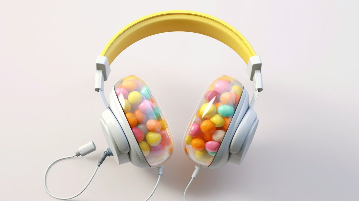 In this top-down cinematic fine art photoshoot, Ronin Graphics has  captured a stunning image of a headphone that is both beautiful and  functional. #headphone #translucentglass  #jellybeans #frostedglass #pastelcolors #DieterRams #illustration  #professionalstudio #fineart