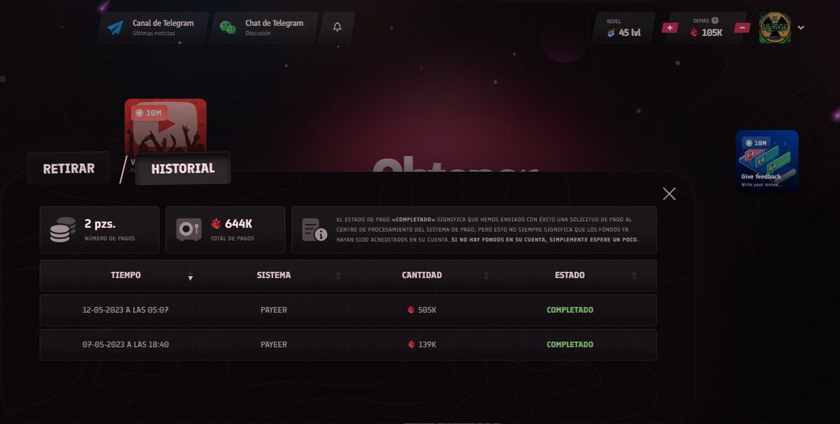 GameplaysHugge's tweet photo. Nuevos Pagos realizados por Gemly directo a Payeer.
Regístrate acá: https://t.co/joZRjsxbKW
INFO: https://t.co/s1ZeTzfSGC
#gemly #nft #gratis #clicktoearn #earn #crypto #cryptocurrency https://t.co/o0RwF4HSVo