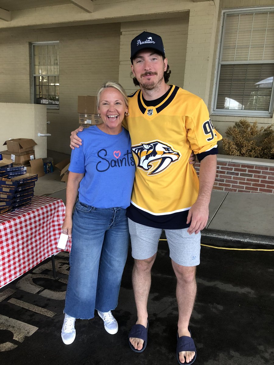 PredsFoundation's tweet photo. It’s been a great week visiting schools in Nashville celebrating our community’s teachers! Today, alongside @Matt9Duchene, we visited St. Paul Christian Academy! Thank you teachers! 

#heartsofgold #teacherappreciationweek https://t.co/s1Gt4gVV1m