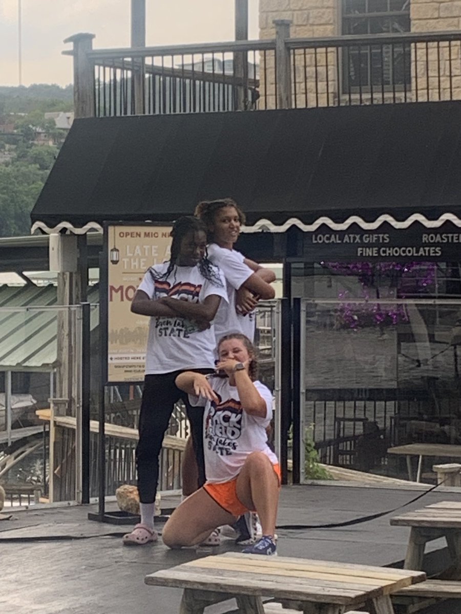 What a bunch of characters! They are on the stage at Oyster Landing