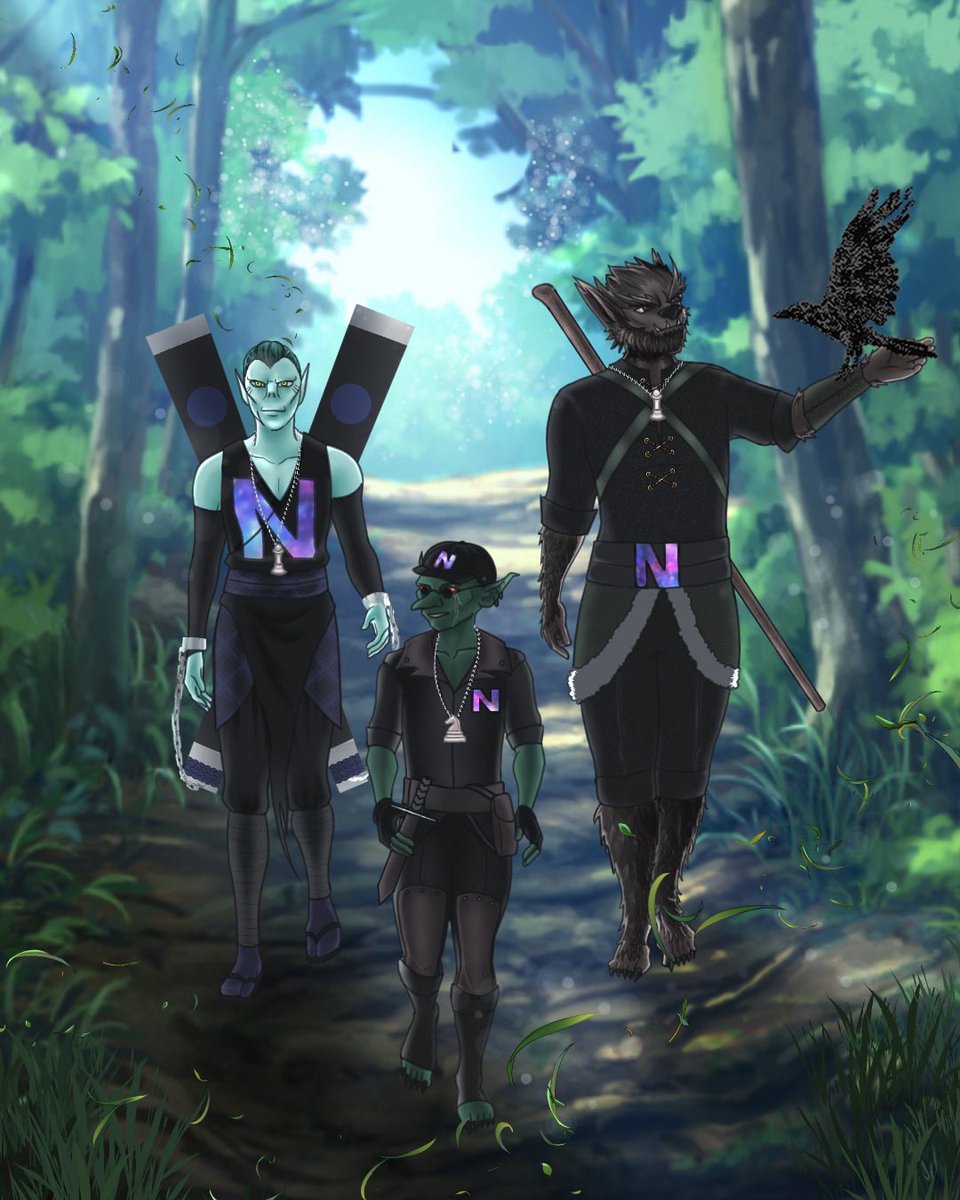 The knight squad from the nightmare group. Gilbert the Githyanki monk, Boblin the rouge Goblin, and Runt the Bugbear Druid. Art by <a href="/desireestorm/">Desirée Storm</a> #dnd #dnd5e #dndpodcast #dndcampaign #ttrpg #ttrpgs #ttrpgcommunity #ttrpgpodcast #ttrpgfamily #pokemon #pokémon #pokemonpodcast