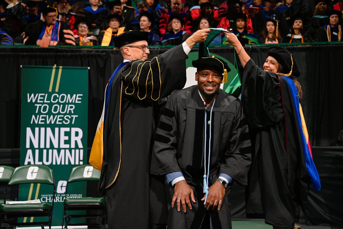unccharlotte's tweet photo. They did so much to get here and we couldn't be more proud. A big congratulations to #49erGrad23! 🎓🎉 https://t.co/JZuEjMqTTC