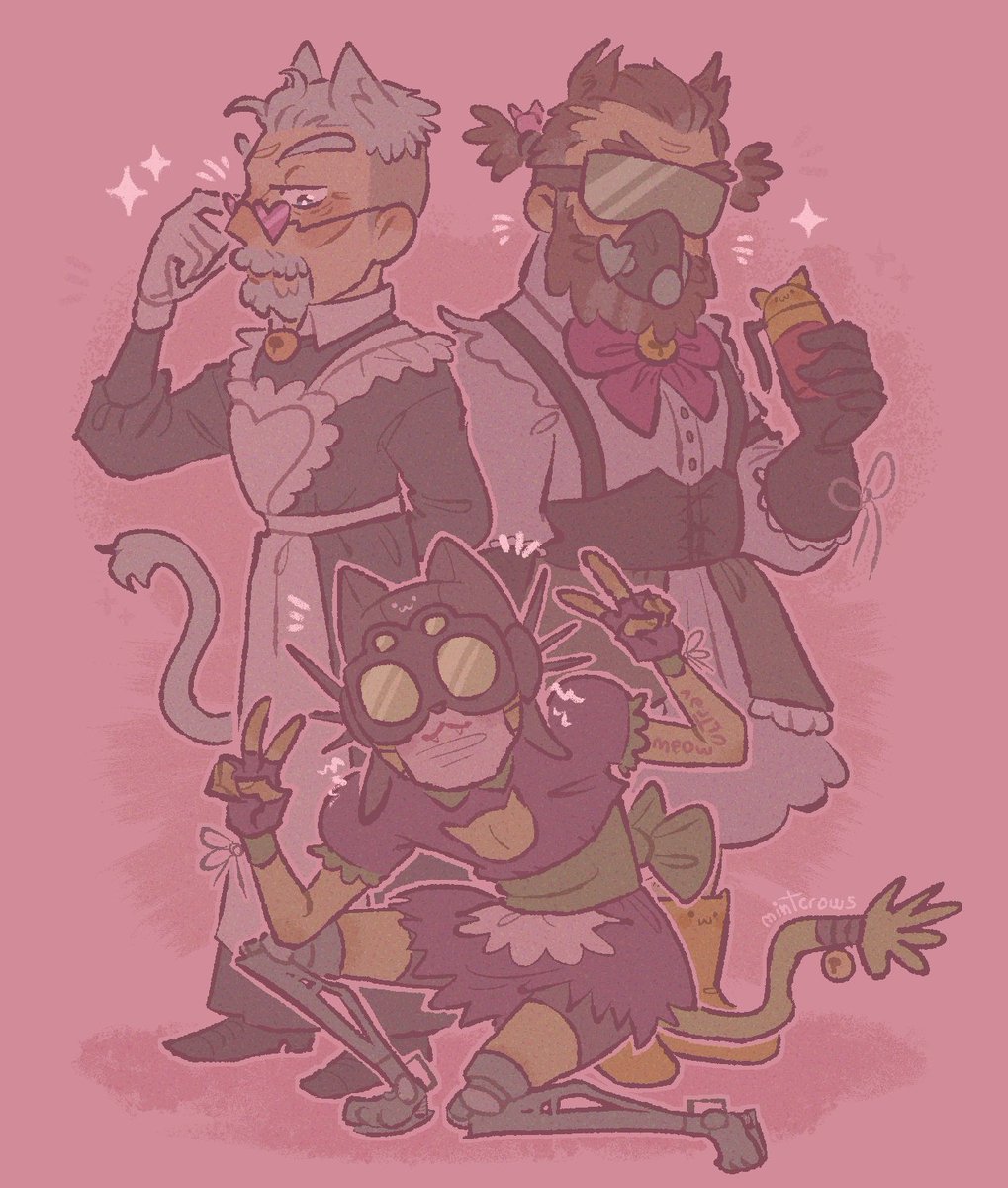 「ballistic, caustic and octane cat maids 」|minty 🌺💀✨ (2 slots open)のイラスト