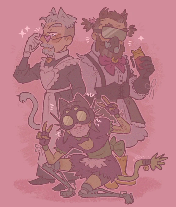 ballistic, caustic and octane cat maids i drew for @/_miyann's g1v3aw4y  [#apexlegends #apexfanart]
