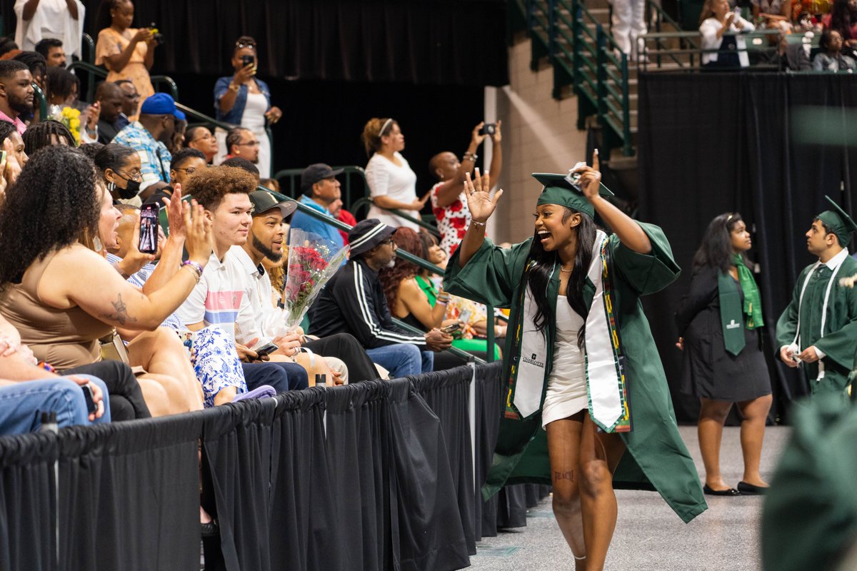 unccharlotte's tweet photo. They did so much to get here and we couldn't be more proud. A big congratulations to #49erGrad23! 🎓🎉 https://t.co/JZuEjMqTTC