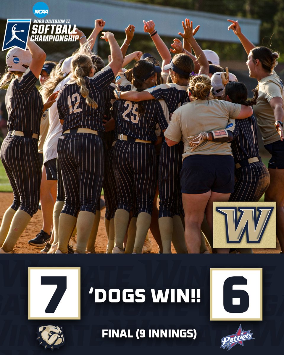 WU_Bulldogs's tweet image. BULLDOGS WIN!!!!!!!!!

Heaven Maness walks it off in the 9th inning as #17 @WingateSoftball advances to day 3 of the NCAA Southeast Regional!!

Brooks homered; Reeves tied it with a 2-out RBI single in the 7th!

See you tomorrow at noon! 

#OneDog
