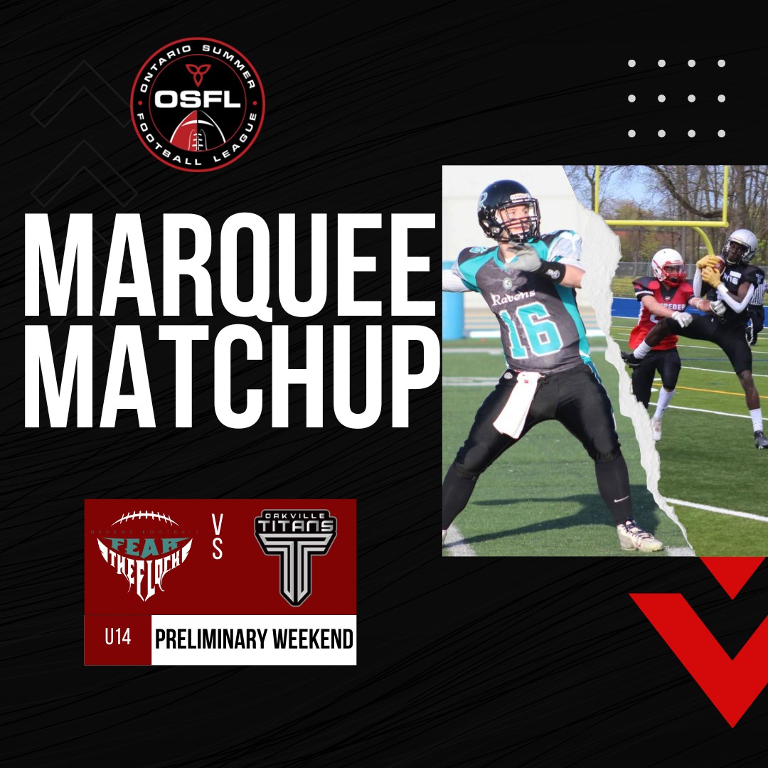 A preliminary matchup worth the price of admission 👀

The U14 division features some great games tomorrow including the <a href="/SXRavens/">EssexRavensFootball</a> battling the <a href="/oakvilletitans/">Oakville Titans</a> 

Who ya got?

#WeAreFootballOntario
#OSFL2023